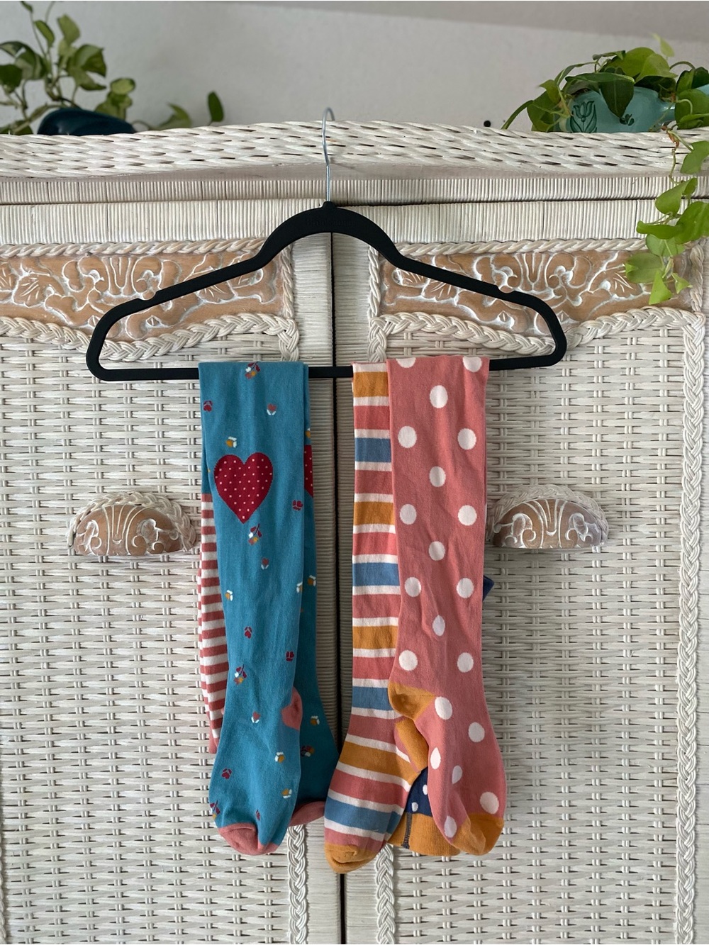 Matilda Jane Girls' Patterned Stockings in Teal & Coral